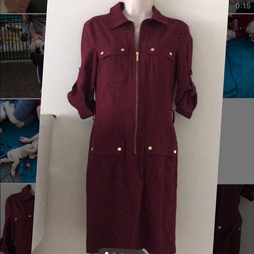 Michael Kors Size S Military style zipper dress